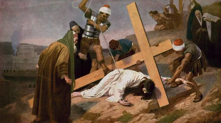 Jesus fällt zum dritten Mal unter dem Kreuz